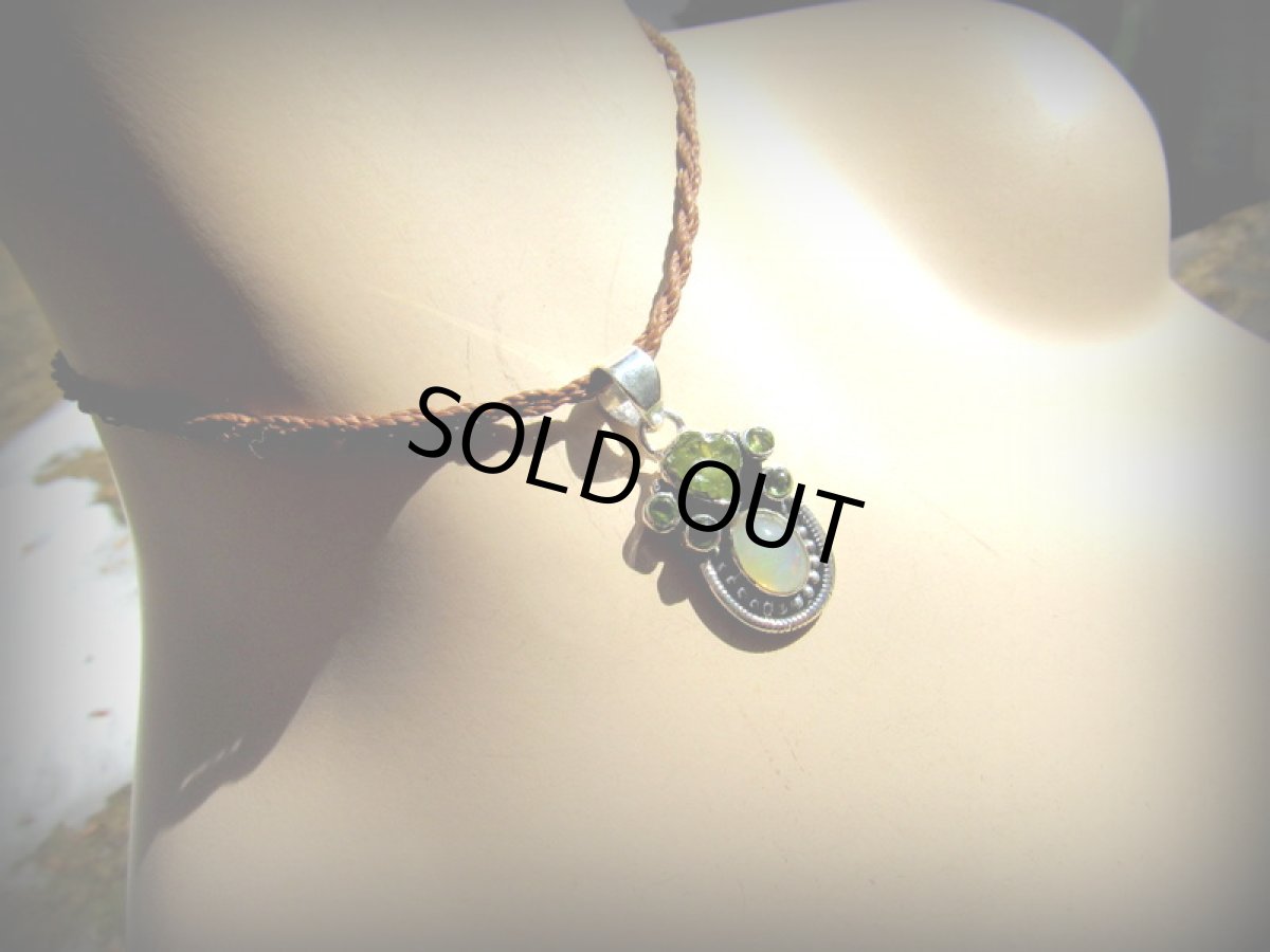 画像13: 1点物★エチオピア産オパール&ペリドット原石★スターリングシルバー★シルバー925★ペンダントトップ★パワーストーン (13)