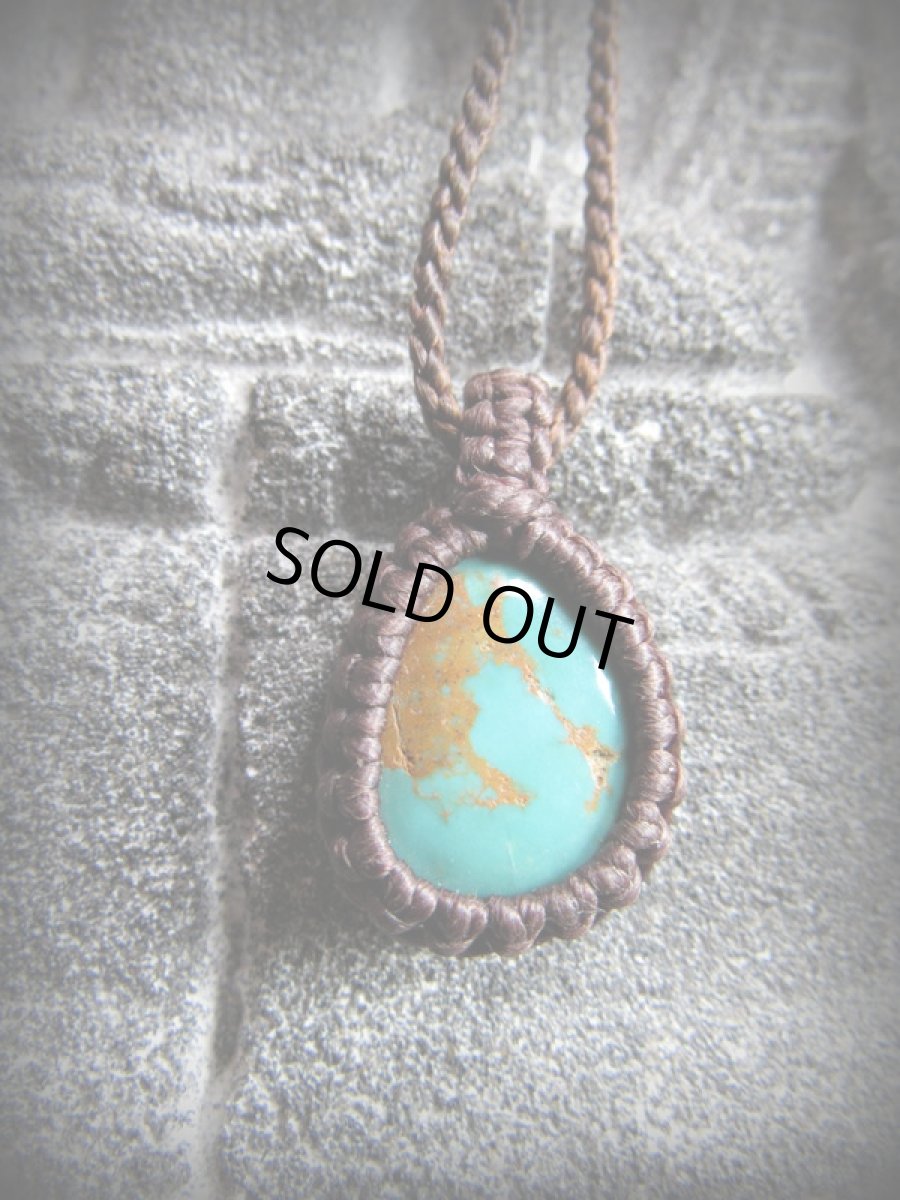 画像2: 1点物★リバーシブル♪チベット産ターコイズ★シンプルペンダント/ネックレス★天然石パワーストーン★マクラメ (2)