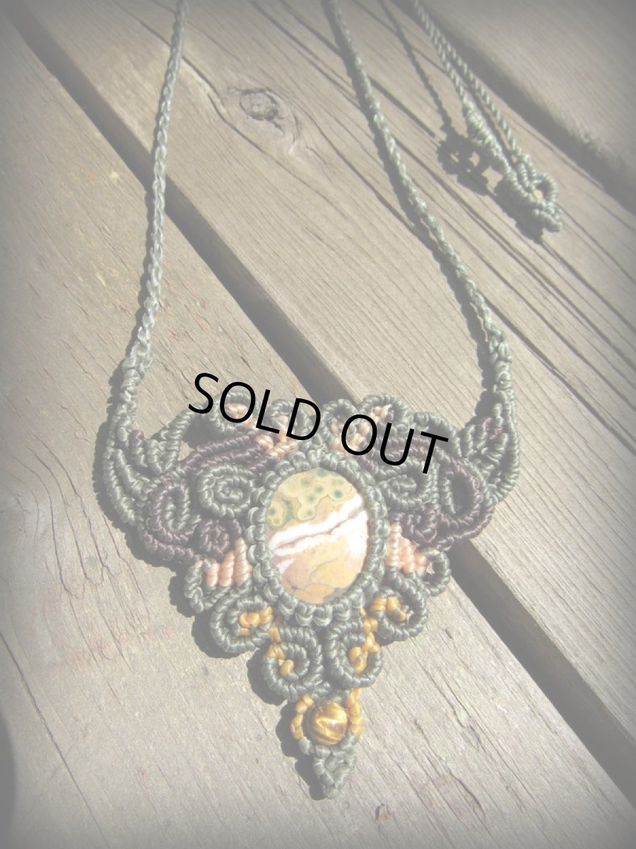 画像9: 1点物★海からの贈り物★オーシャンジャスパー（マダガスカル産）&タイガーアイ★ネックレス/チョーカー★天然石★パワーストーン★マクラメジュエリー (9)