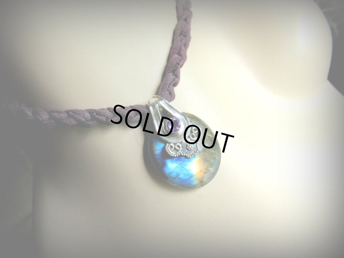 画像4: 1点物ペンダント★極上スペクトロライト（フィンランド産）＋アメジスト★ラブラドライト★シルバー925★スターリングシルバージュエリー (4)