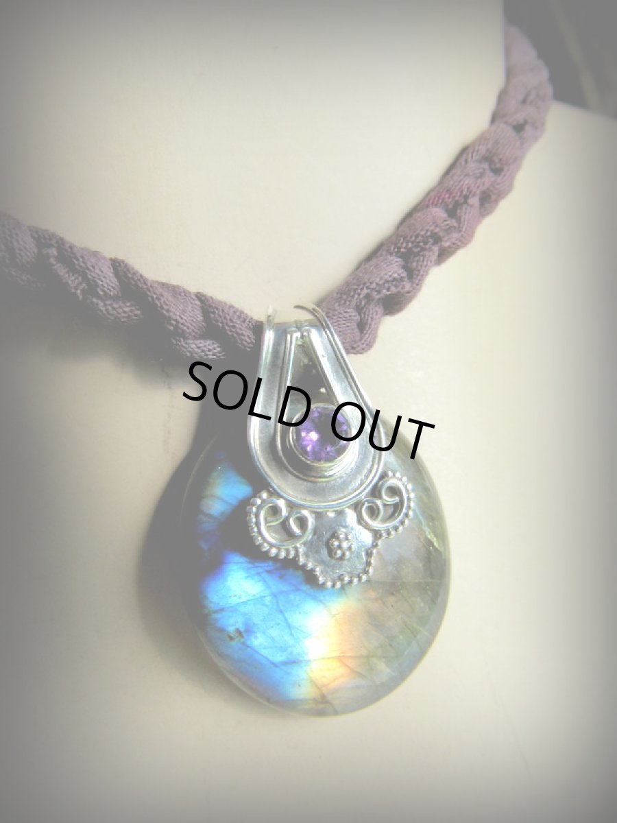 画像5: 1点物ペンダント★極上スペクトロライト（フィンランド産）＋アメジスト★ラブラドライト★シルバー925★スターリングシルバージュエリー (5)