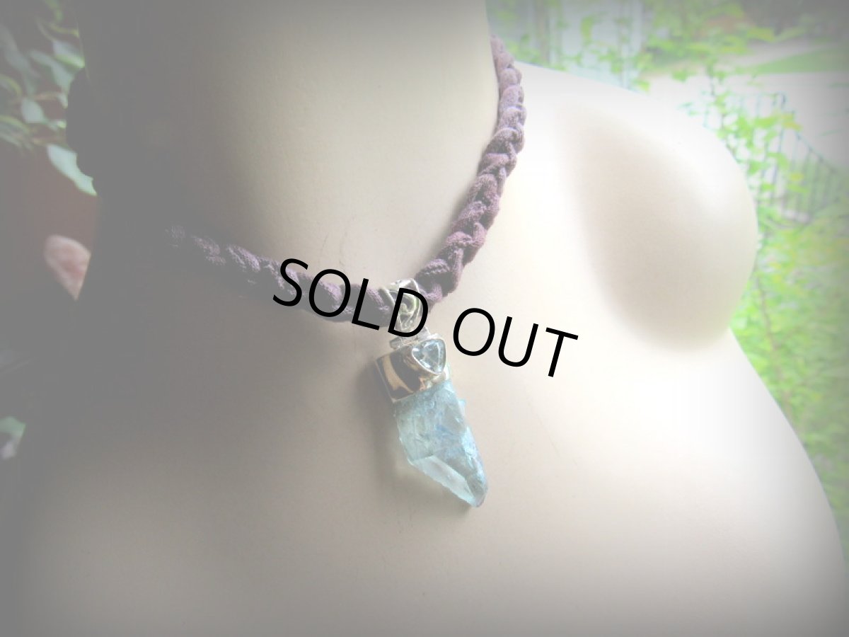 画像16: 1点物ペンダント★虹入り上質アクアオーラクォーツ原石（アーカンソー産）&ブルートパーズ★スターリングシルバー銀ペンダントヘッド★ハンドメイド★水晶★クリスタル (16)