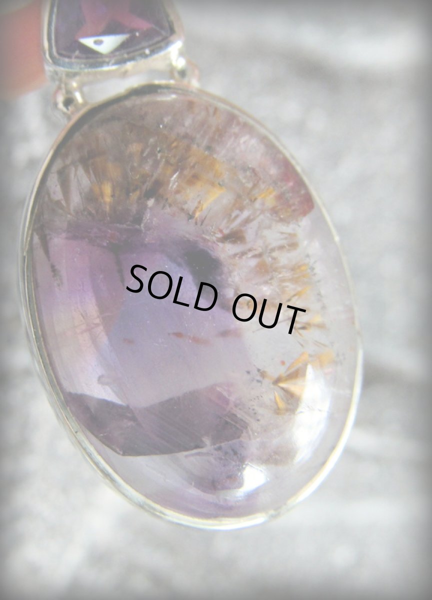 画像12: 1点物★上質スーパーセブン/セイクリッドセブン（カコクセナイトinアメジスト）＆きらきらアメジスト★ペンダントトップ★スターリングシルバー★シルバー925 (12)