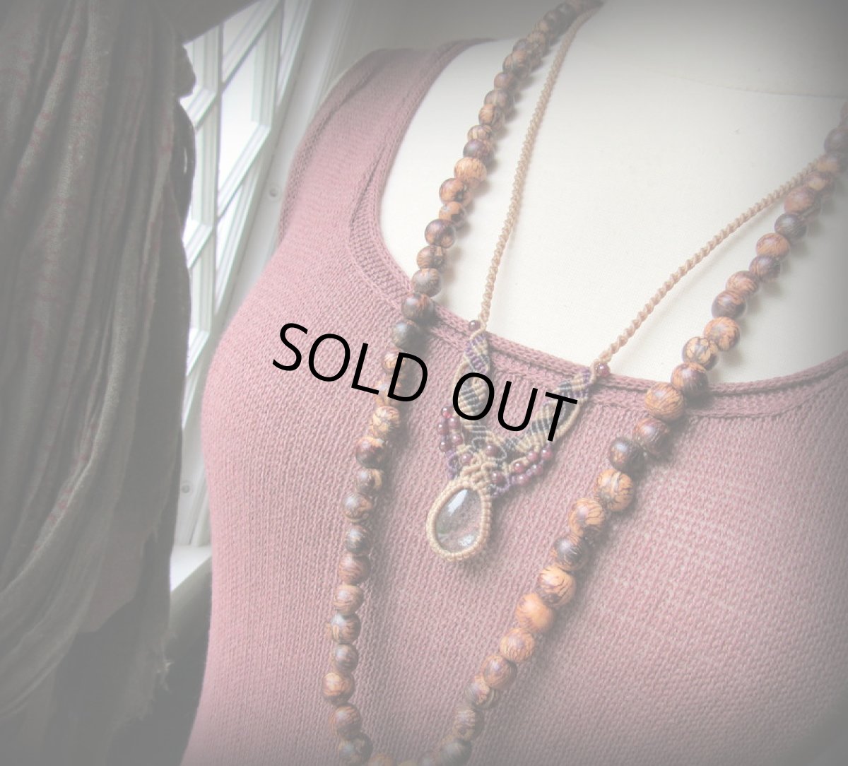 画像10: 1点物★上質ガーデンクォーツ（ブラジル産）&ガーネット★ネックレス★庭園水晶★マクラメ★天然石パワーストーン (10)