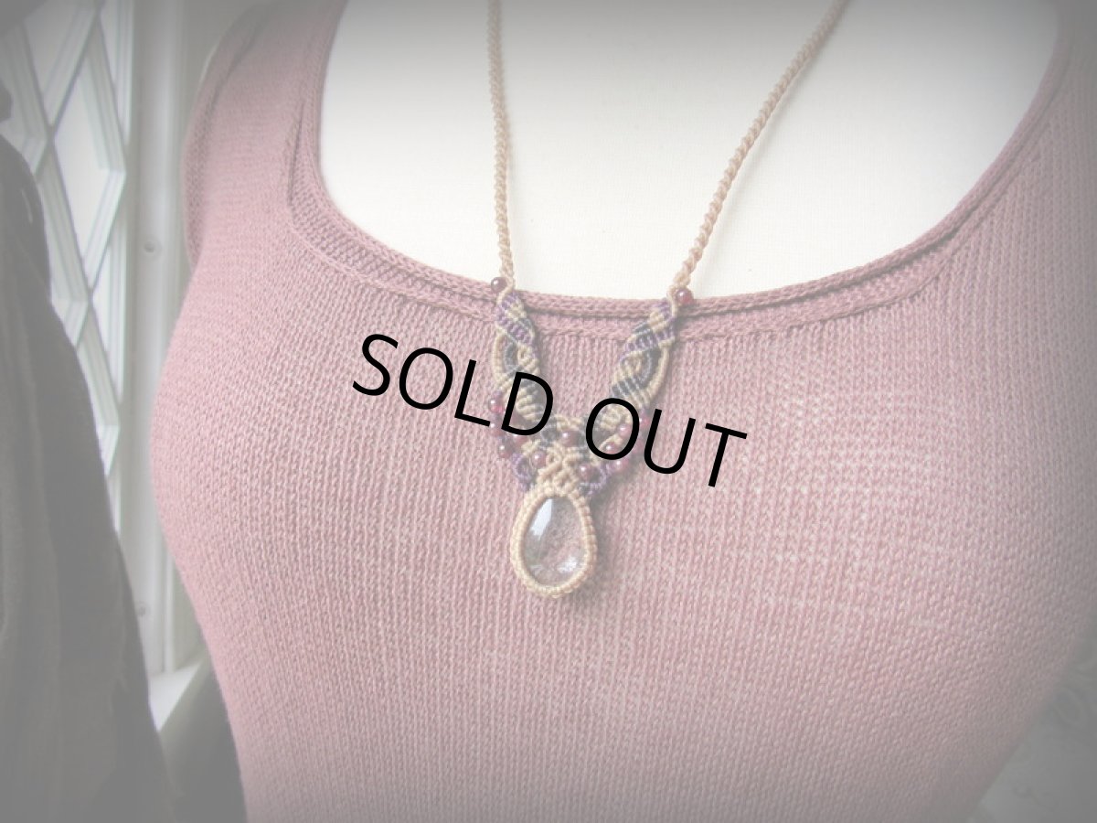 画像8: 1点物★上質ガーデンクォーツ（ブラジル産）&ガーネット★ネックレス★庭園水晶★マクラメ★天然石パワーストーン (8)