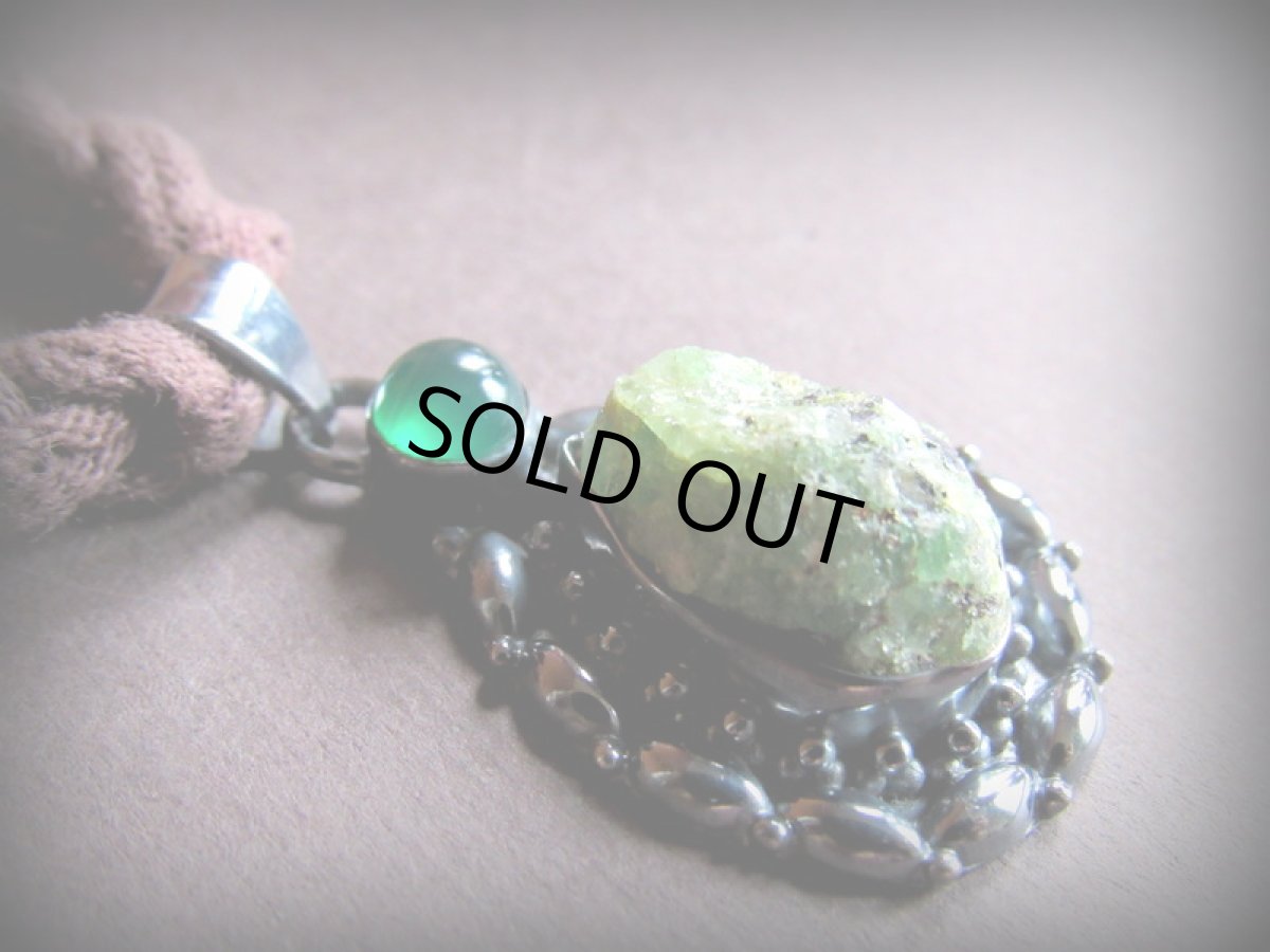 画像2: 1点物★アフリカングリーンオパール原石★シルバー925★ペンダントトップ★スターリングシルバー (2)