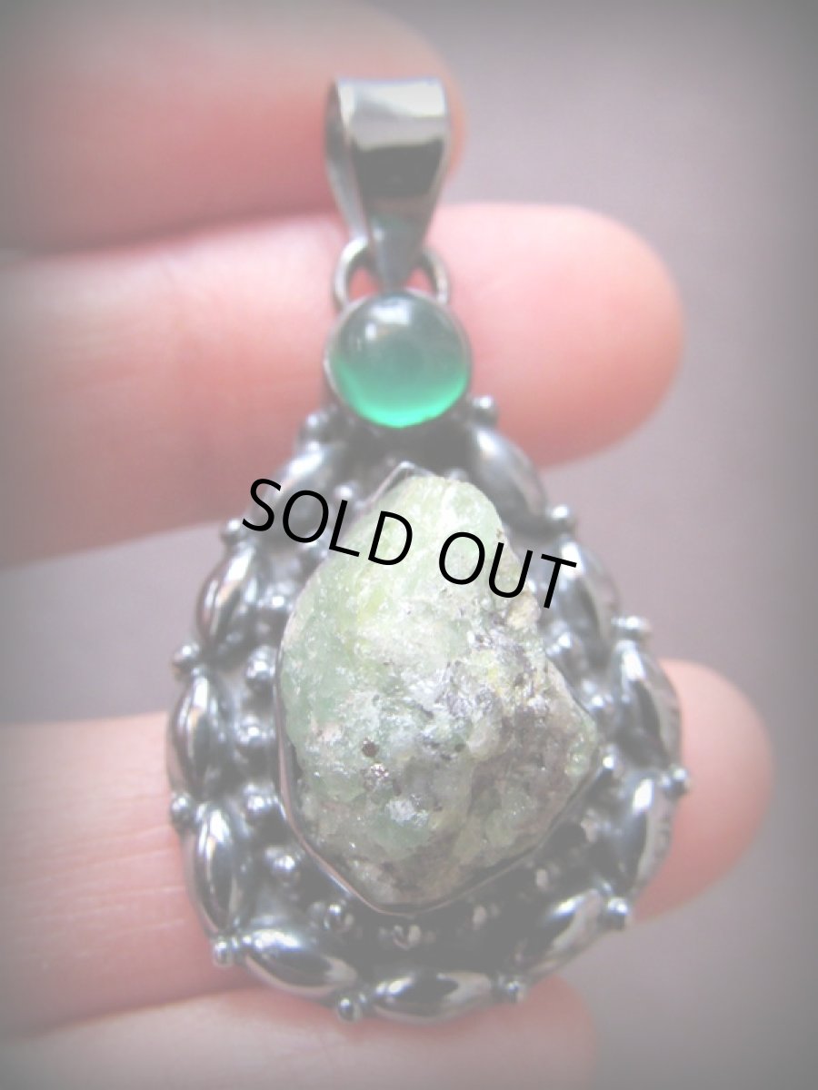 画像9: 1点物★アフリカングリーンオパール原石★シルバー925★ペンダントトップ★スターリングシルバー (9)
