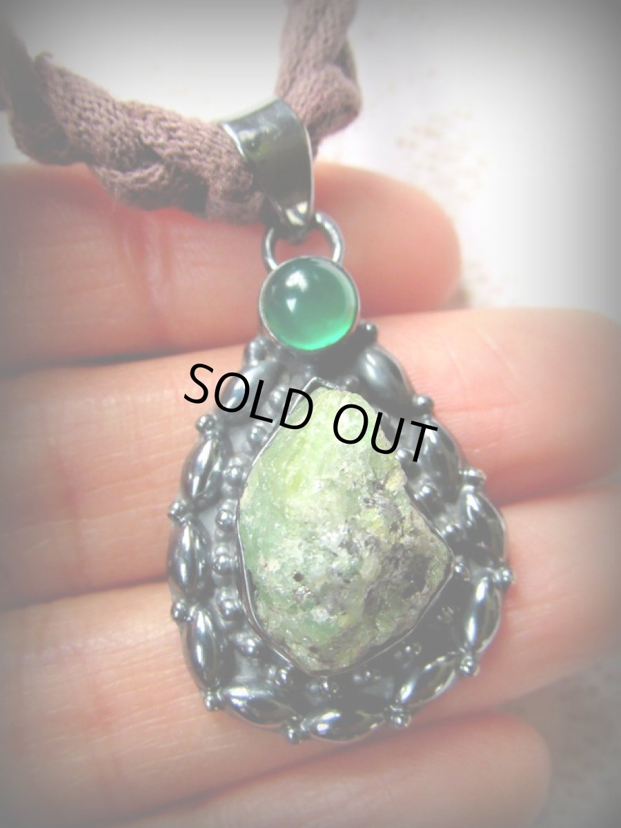 画像4: 1点物★アフリカングリーンオパール原石★シルバー925★ペンダントトップ★スターリングシルバー (4)