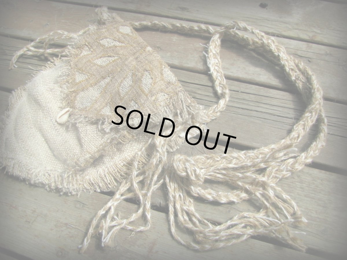 画像11: 1点のみ再入荷☆ヒップバッグにもなる地球に優しい手紡ぎ・手織りヘンプ&ローシルクのhandmade妖精バッグ/ウエストバック/ピクシーバック (11)