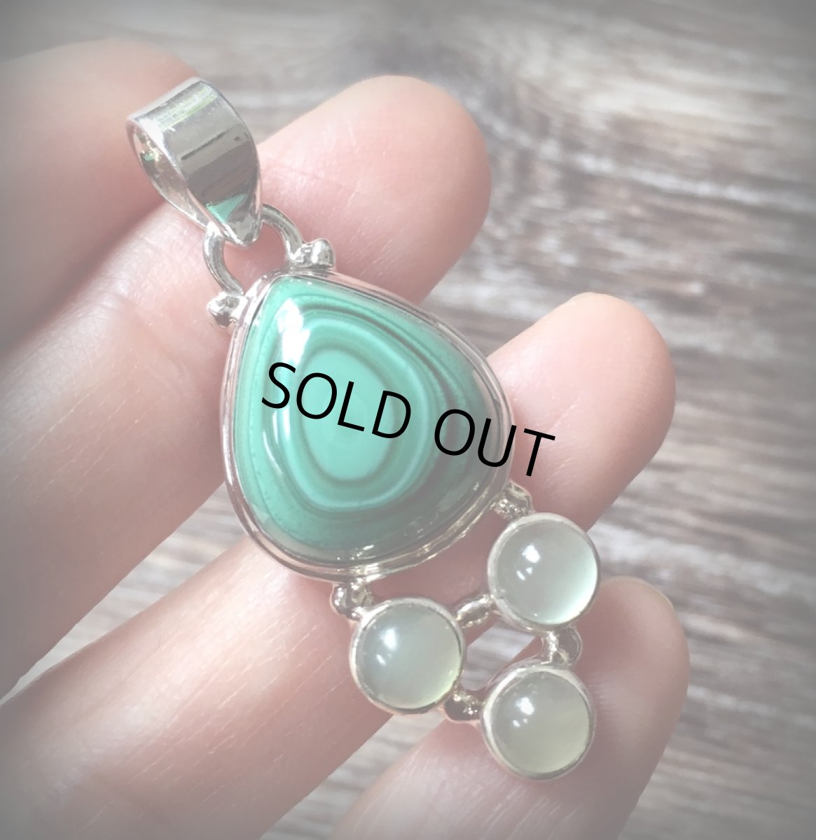 画像6: 1点物★上質マラカイト（コンゴ産）＆プレナイト★ペンダントトップ★シルバー925★孔雀石★パワーストーン (6)