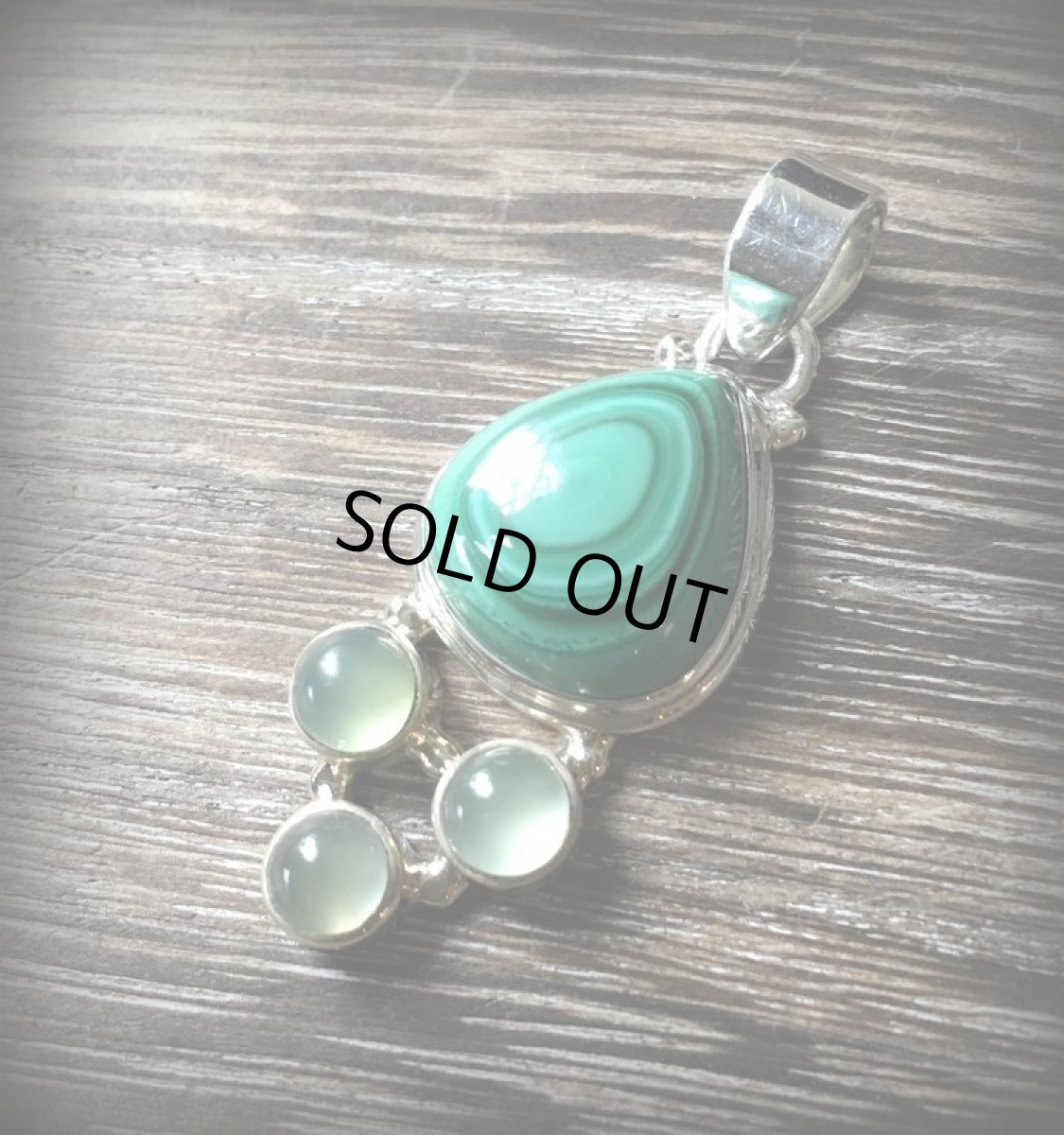 画像9: 1点物★上質マラカイト（コンゴ産）＆プレナイト★ペンダントトップ★シルバー925★孔雀石★パワーストーン (9)