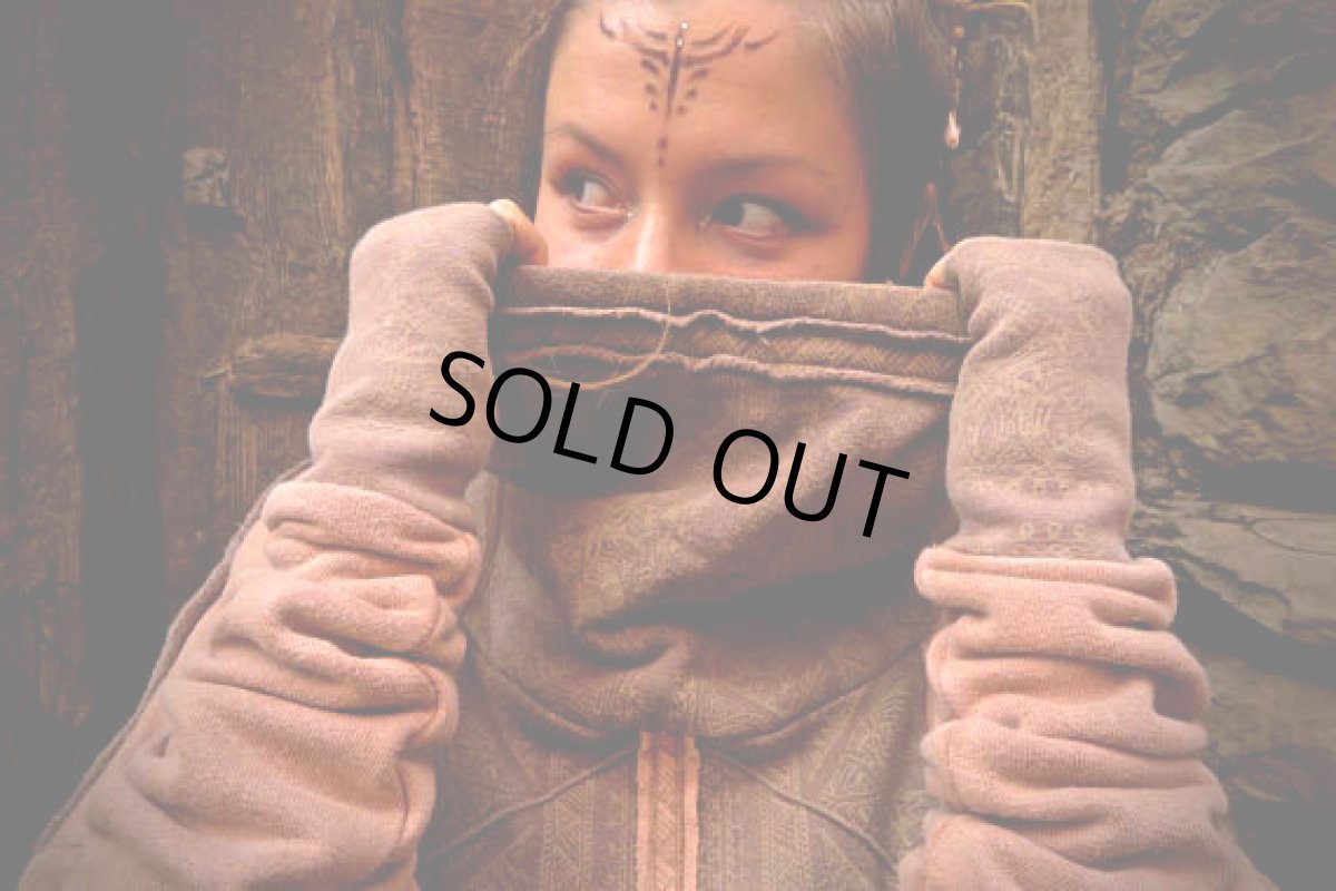 画像7: 再入荷★ハンドメイド♪地球に優しい草木染め（白檀染め）オーガニックヘンプコットンフリース フーディー/パーカー/フード付きプルオーバー/アウター＊トライバル・エスニック・ジプシー (7)