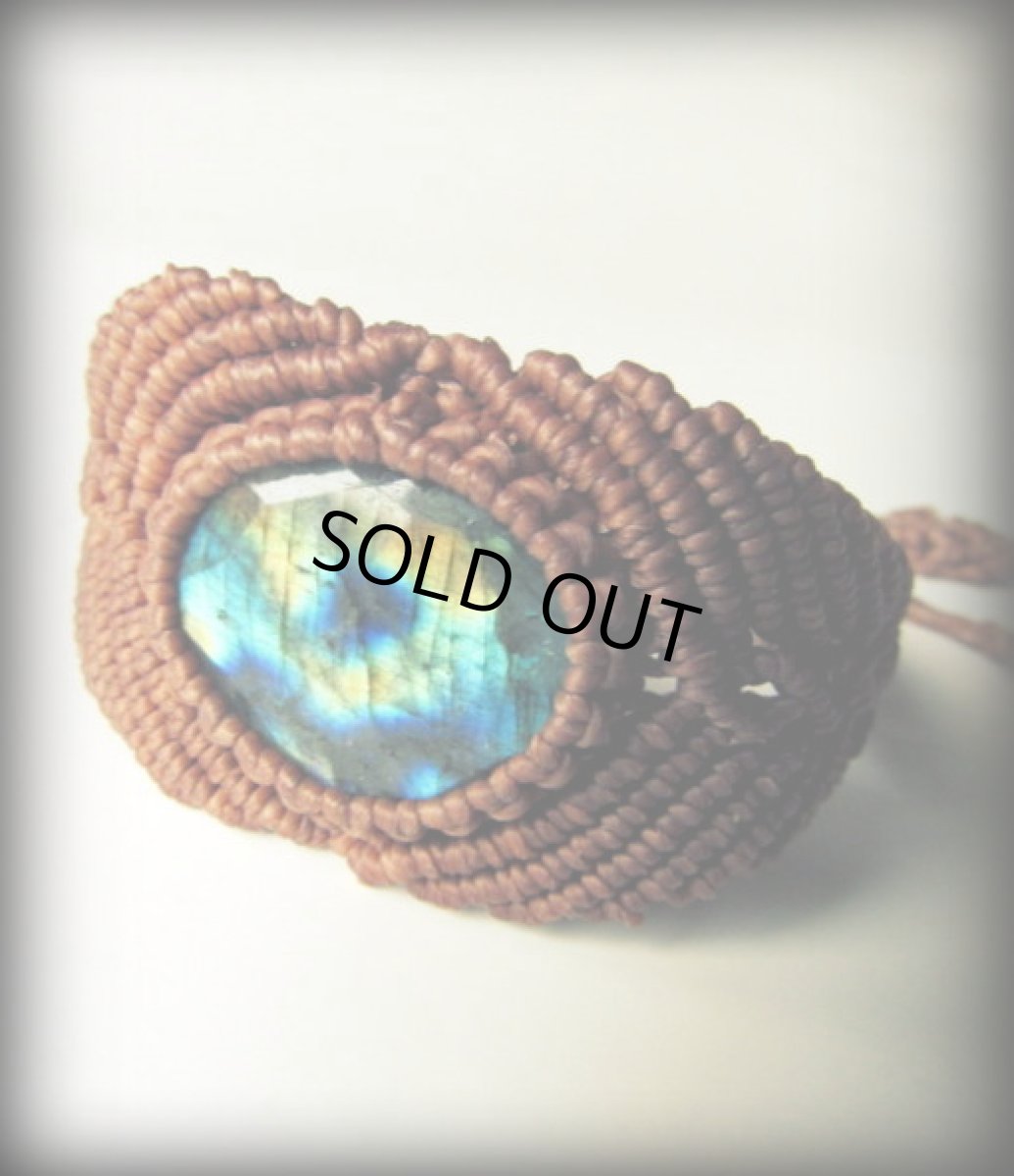 画像9: 神秘的シラー上質オーロラ色ラブラドライト天然石ブレスレット/バングル*マクラメ*パワーストーン (9)