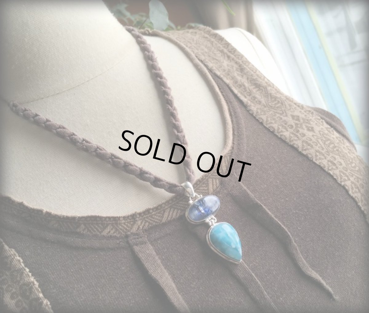 画像14: 上質ラリマー(ブルーペクトライト)&虹入りカイヤナイト ペンダントトップ★スターリングシルバー★ハンドメイド★ヒーリングストーン (14)