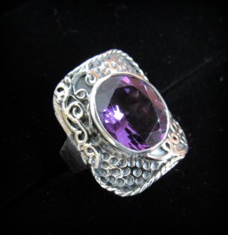 1点物 大ぶり上質アメジスト リング／指輪ビンテージ