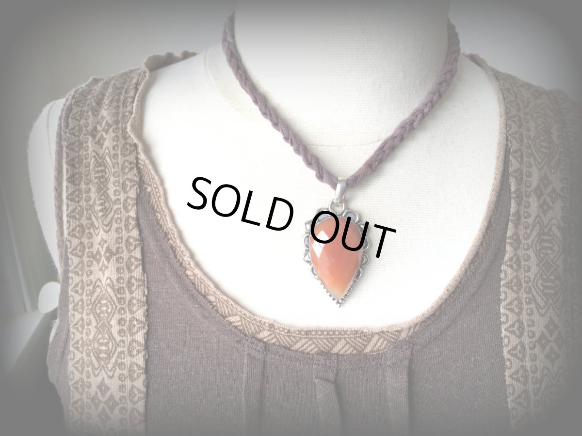 画像6: 全長6cm大ぶりサイズ＊勇気と行動の石*カーネリアン　ペンダントトップ*ハンドメイド*パワーストーン (6)