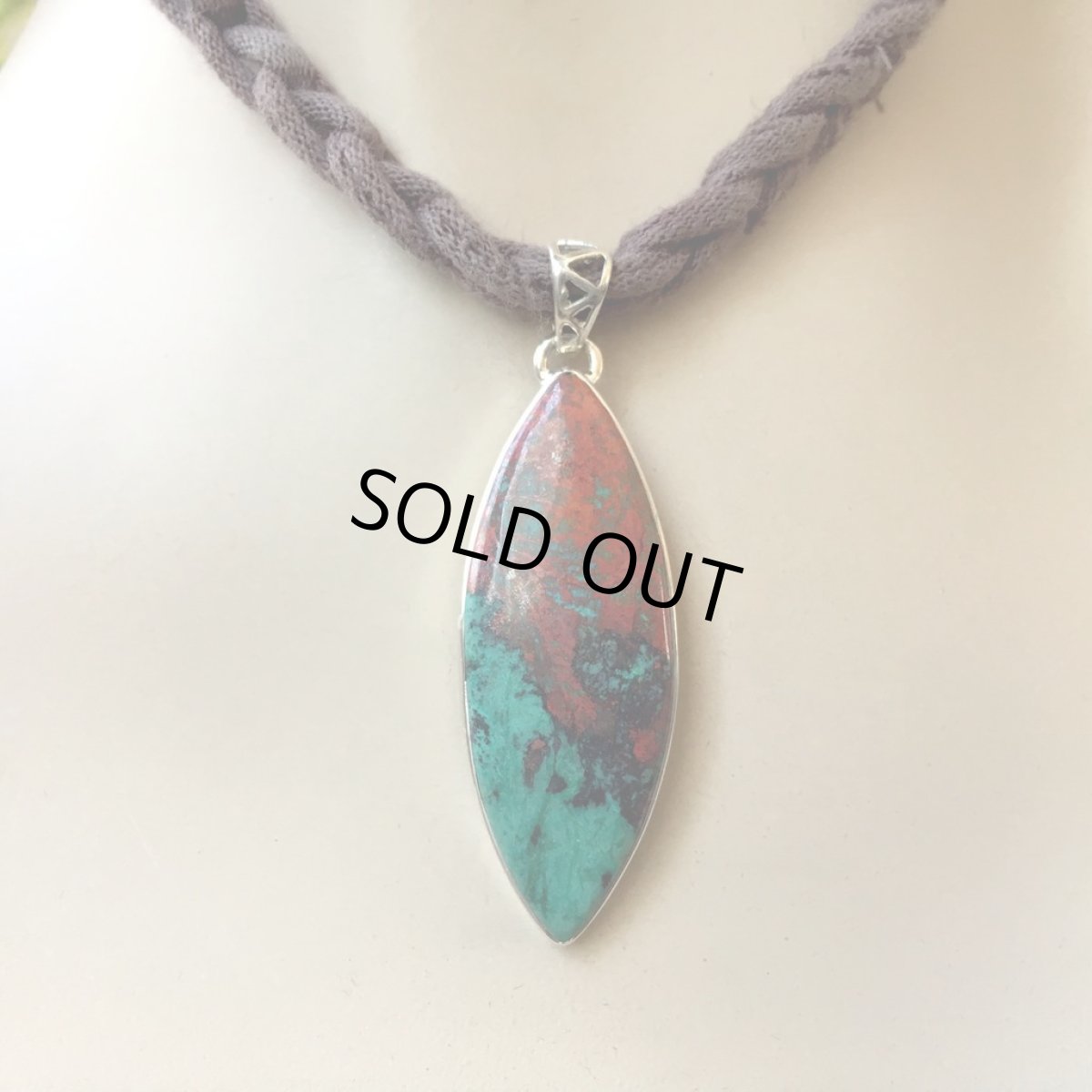 画像11: 1点物★大ぶり高品質メキシコ産ソノラサンライズ・キュープライトクリソコラ　シルバー925ペンダントトップ★スターリングシルバー★クリソコーラ★ネイティブアメリカン (11)