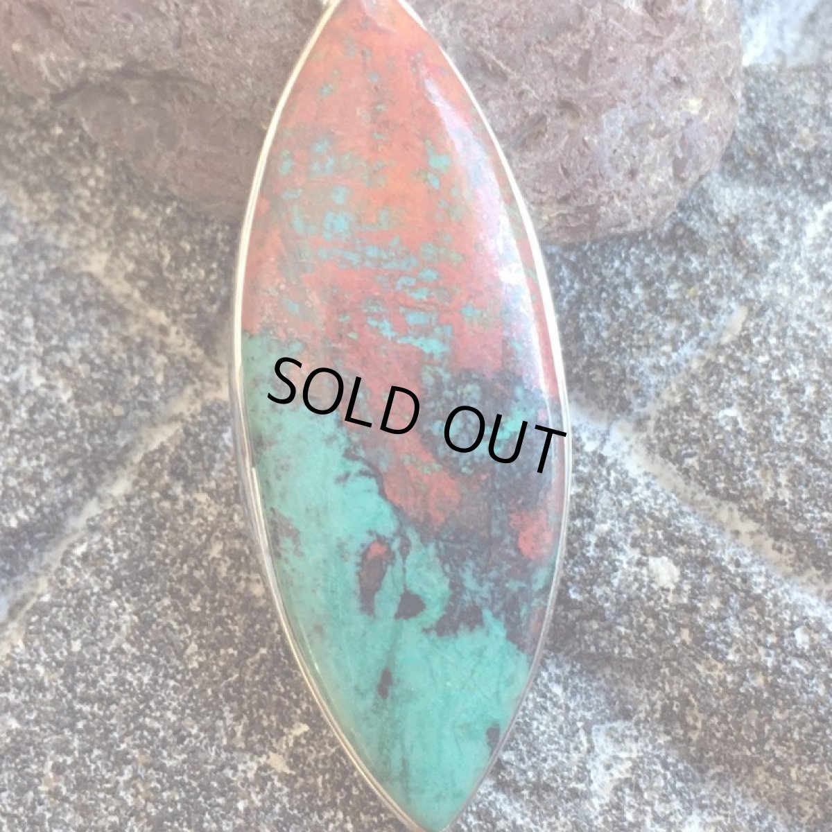 画像7: 1点物★大ぶり高品質メキシコ産ソノラサンライズ・キュープライトクリソコラ　シルバー925ペンダントトップ★スターリングシルバー★クリソコーラ★ネイティブアメリカン (7)