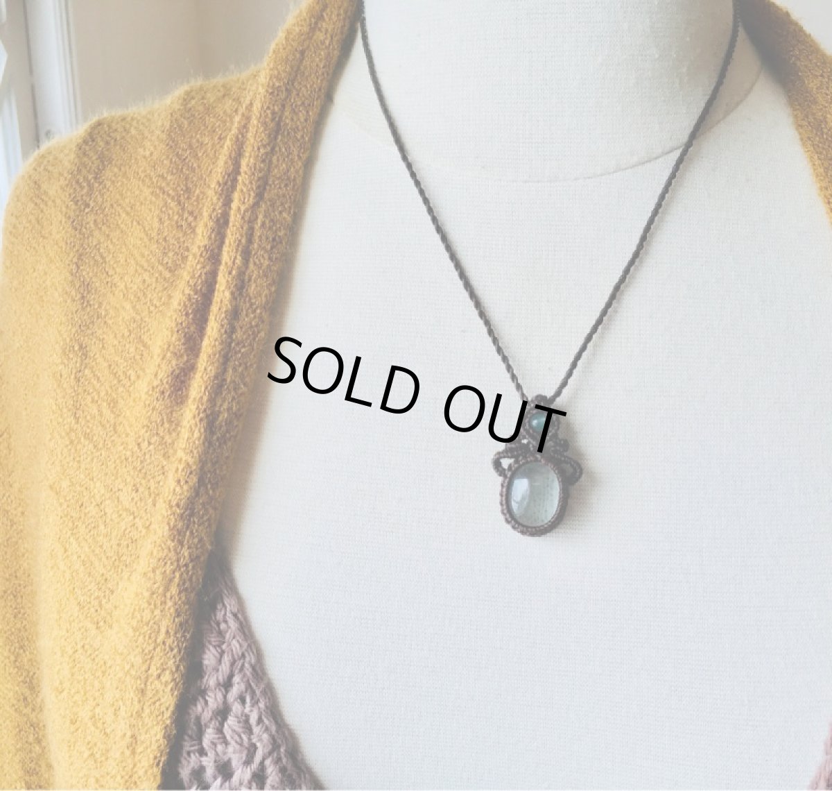 画像7: 高品質　天然アクアマリン　ペンダント*天然石*パワーストーン*マクラメ*ハンドメイド１点物アクセサリー (7)