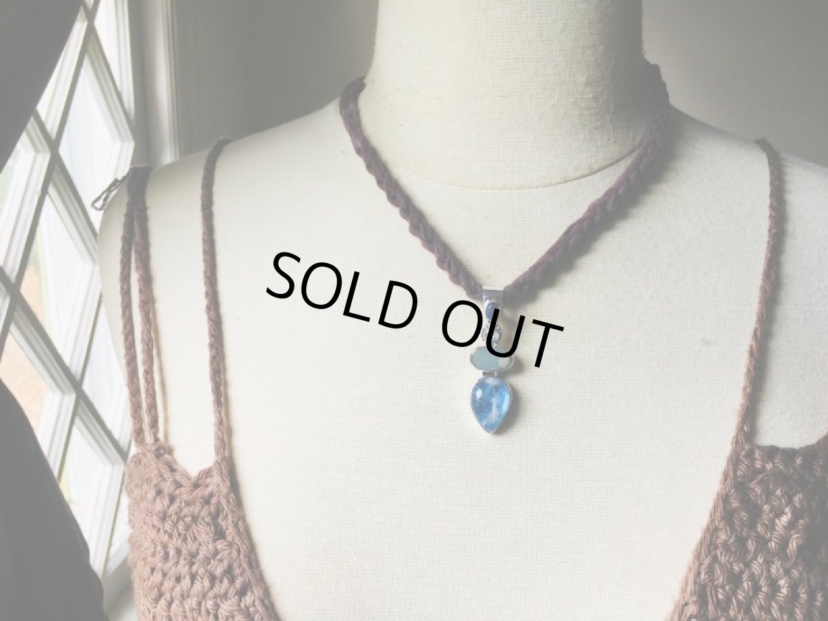 画像4: 1点物★ムーンストーン&アクアマリン＆ラピスラズリ★ペンダントトップ★シルバー925★パワーストーン (4)