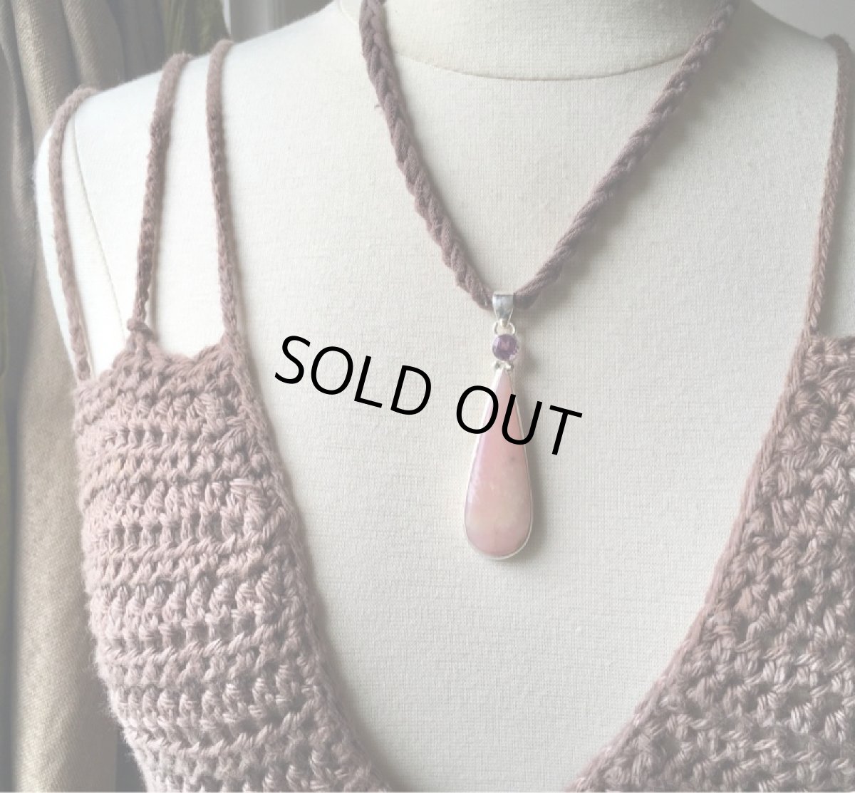 画像4: 1点物★大きなピンクオパール（ペルー産）&きらきらアメジスト★ペンダントトップ★スターリングシルバー★パワーストーン (4)