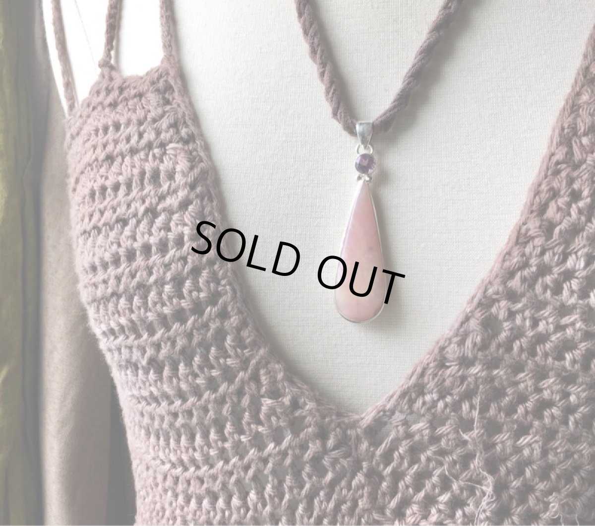 画像3: 1点物★大きなピンクオパール（ペルー産）&きらきらアメジスト★ペンダントトップ★スターリングシルバー★パワーストーン (3)