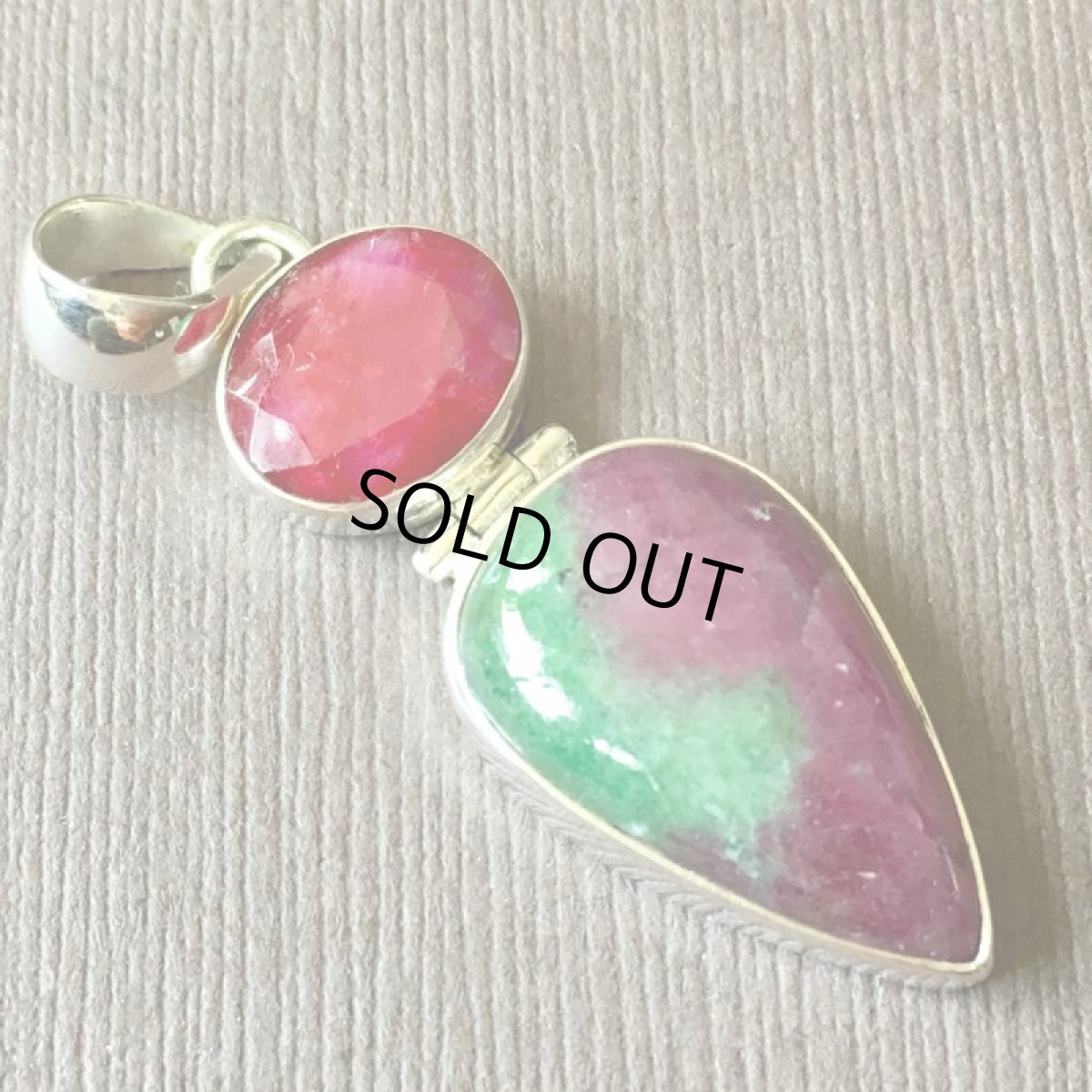 画像6: 1点ものキラキラ天然ルビー(ファセテッド)＆ルビーインゾイサイトペンダント スターリングシルバー★貴石 (6)