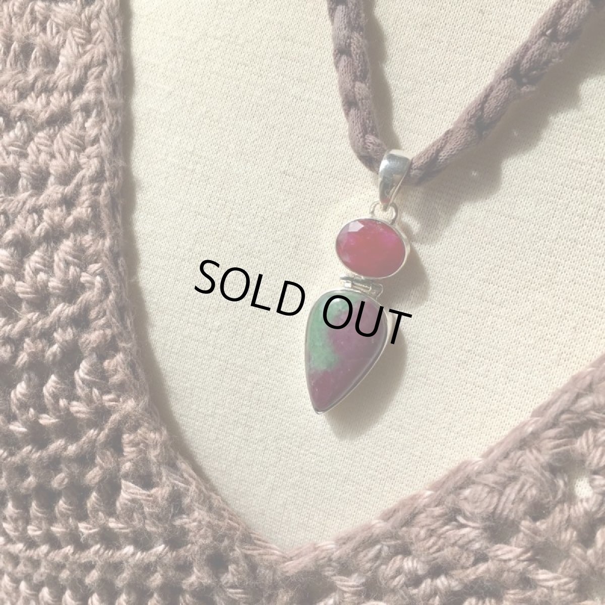 画像9: 1点ものキラキラ天然ルビー(ファセテッド)＆ルビーインゾイサイトペンダント スターリングシルバー★貴石 (9)