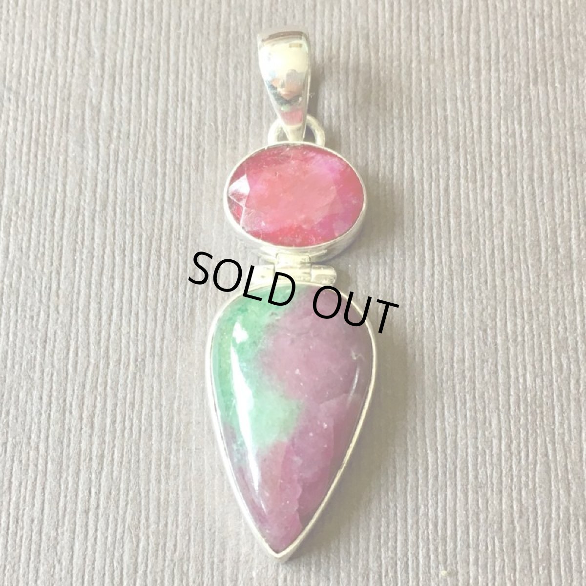 画像7: 1点ものキラキラ天然ルビー(ファセテッド)＆ルビーインゾイサイトペンダント スターリングシルバー★貴石 (7)