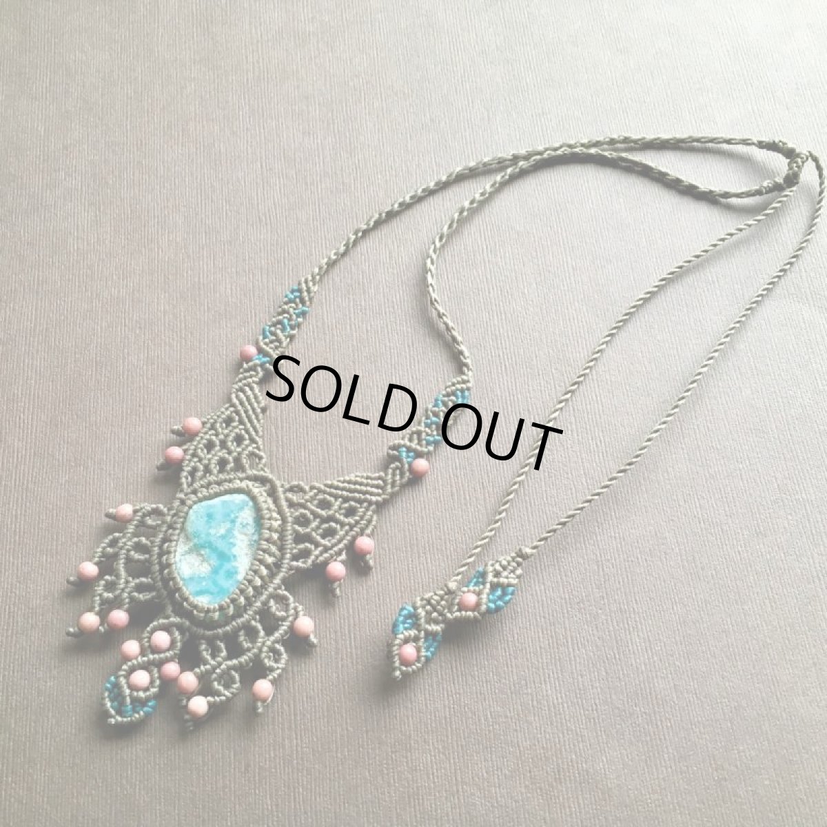 画像14: 1点物★愛と平和のシンボル★ドミニカ産ラリマー原石&ロードナイト　デザインネックレス*世界三大ヒーリングストーン*天然石パワーストーン (14)