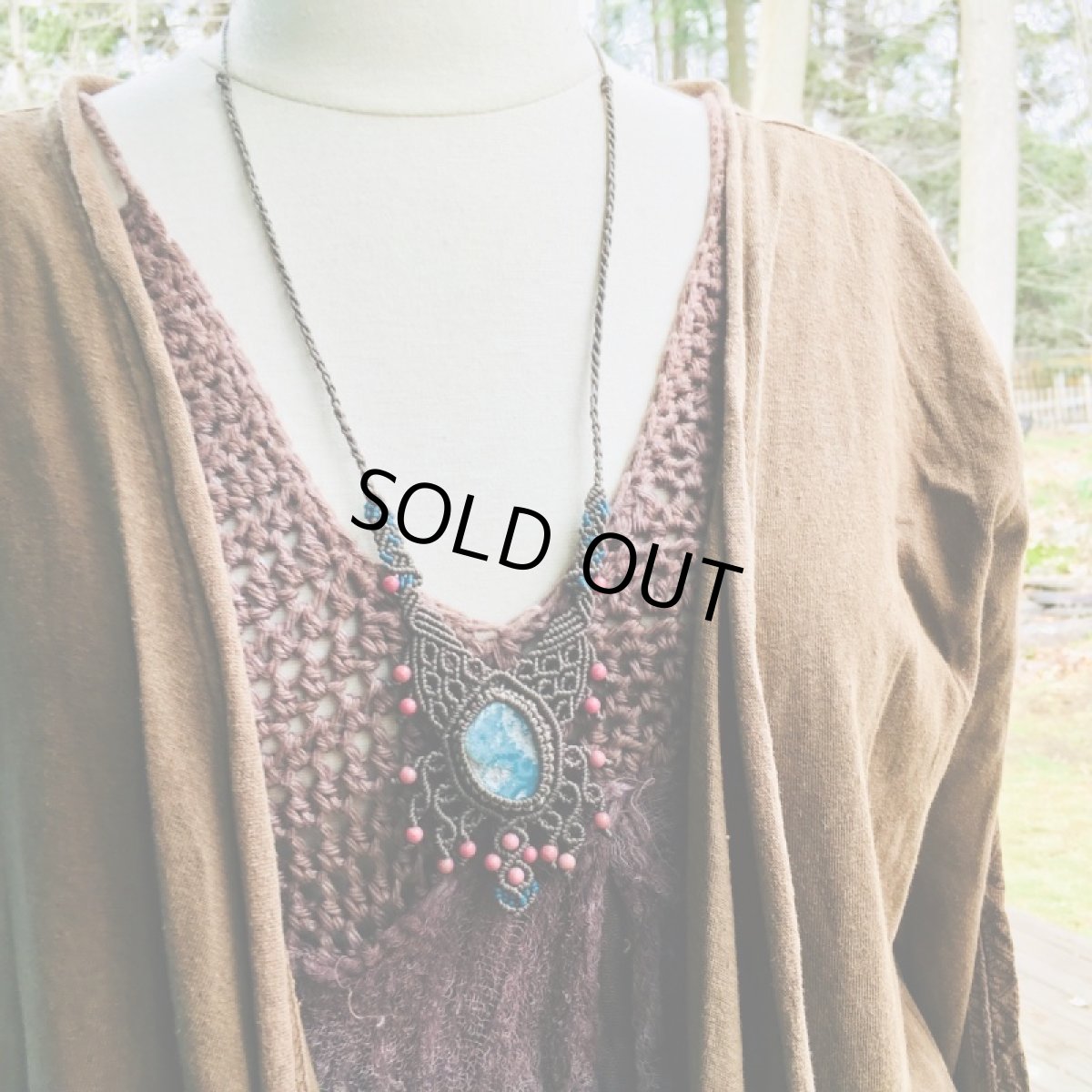 画像7: 1点物★愛と平和のシンボル★ドミニカ産ラリマー原石&ロードナイト　デザインネックレス*世界三大ヒーリングストーン*天然石パワーストーン (7)