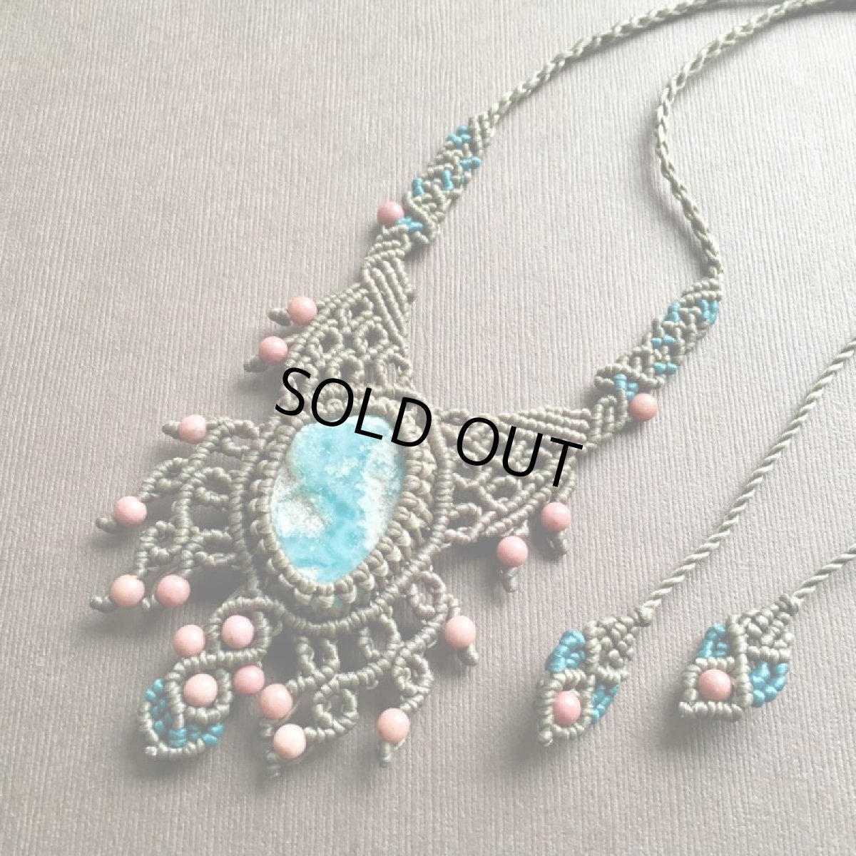 画像10: 1点物★愛と平和のシンボル★ドミニカ産ラリマー原石&ロードナイト　デザインネックレス*世界三大ヒーリングストーン*天然石パワーストーン (10)