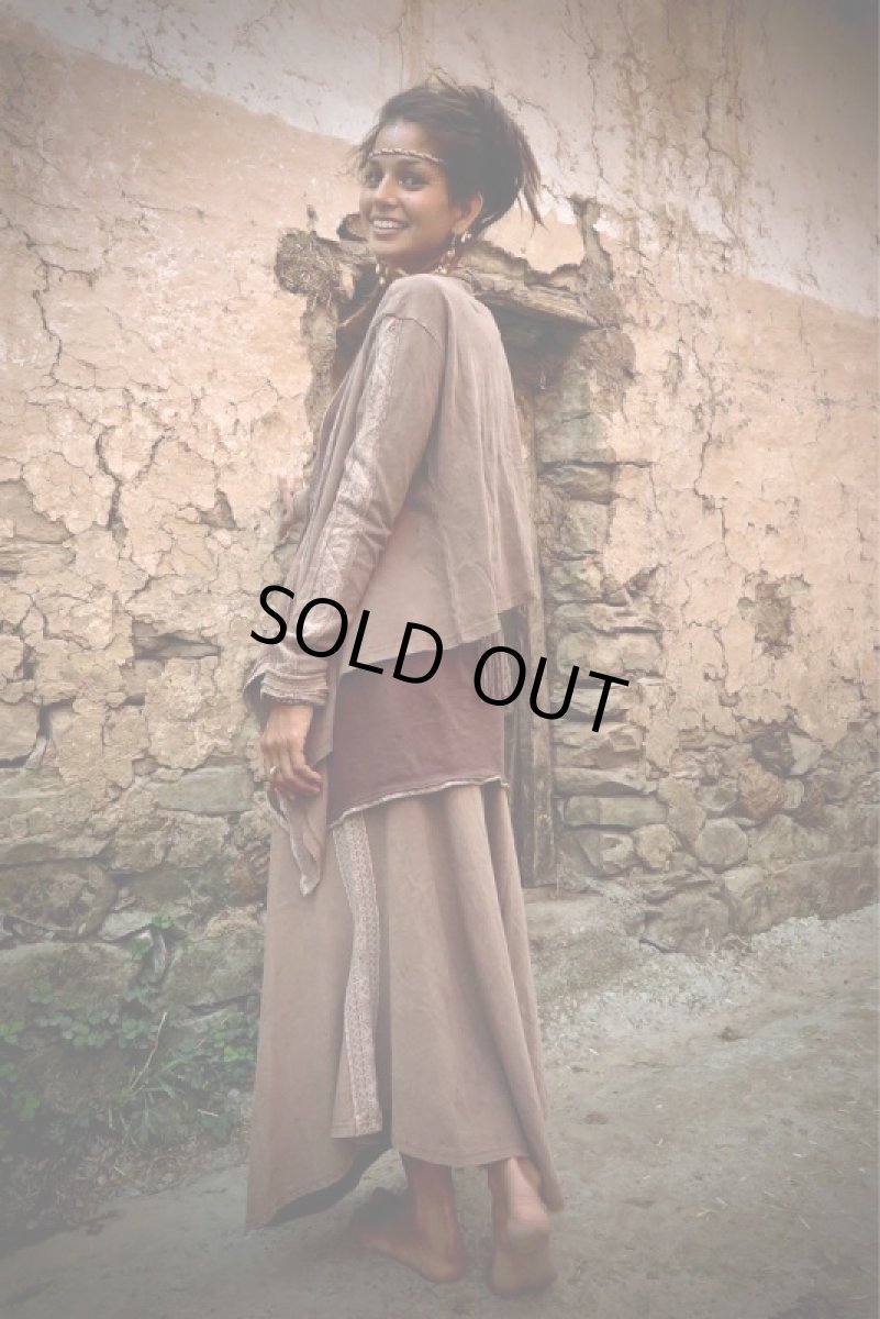 画像6: 再入荷♪ 草木染め♪ 柔らかオーガニックヘンプコットン カーディガン 長袖　羽織り★バイキングアート装飾模様が個性的★ナチュラルジプシー トライバル　エコ スローファッション 無農薬 (6)