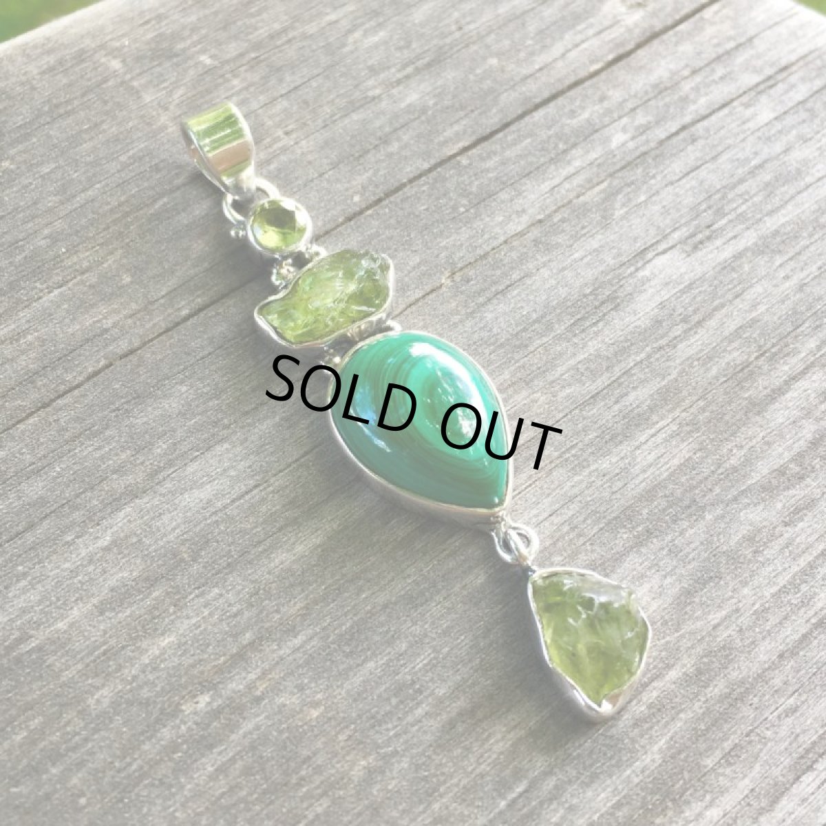 画像5: 1点物★高品質マラカイト（アフリカ産）＆ペリドット原石★ペンダントトップ★シルバー925★孔雀石★パワーストーン (5)