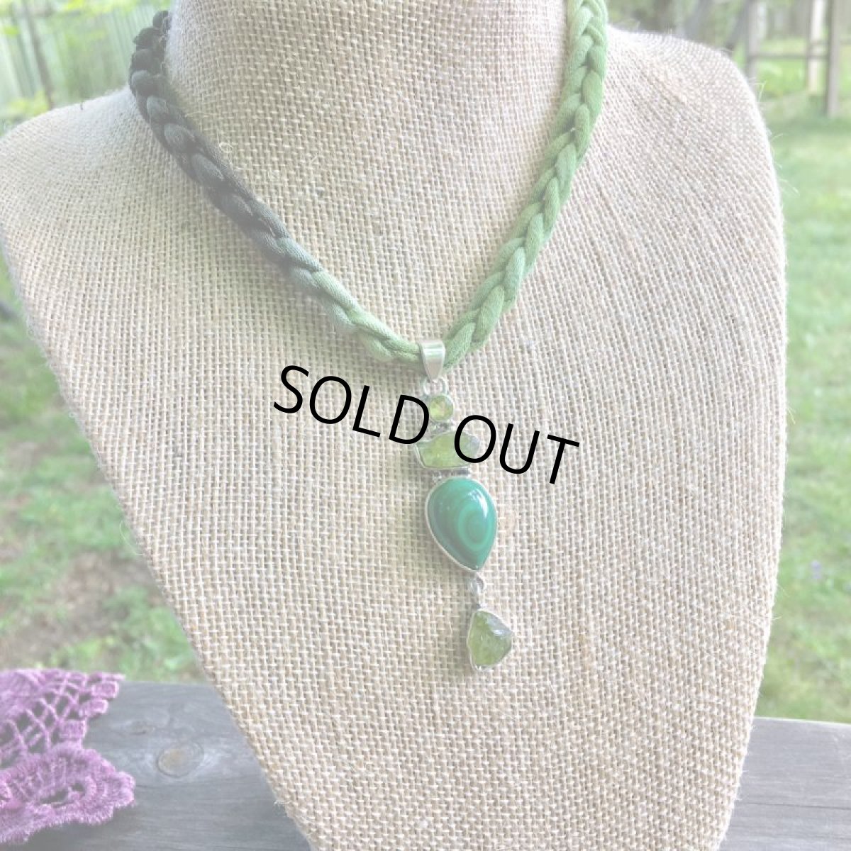 画像8: 1点物★高品質マラカイト（アフリカ産）＆ペリドット原石★ペンダントトップ★シルバー925★孔雀石★パワーストーン (8)