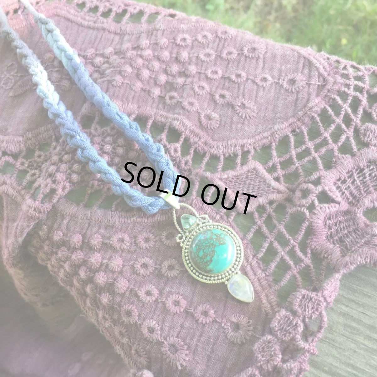 画像6: 1点物★まんまる地球型　高品質チベット産ターコイズ／チベタン ターコイズ&ブルーアパタイト&ムーンストーン★ペンダントトップ★シルバー925★スターリングシルバー★パワーストーン (6)