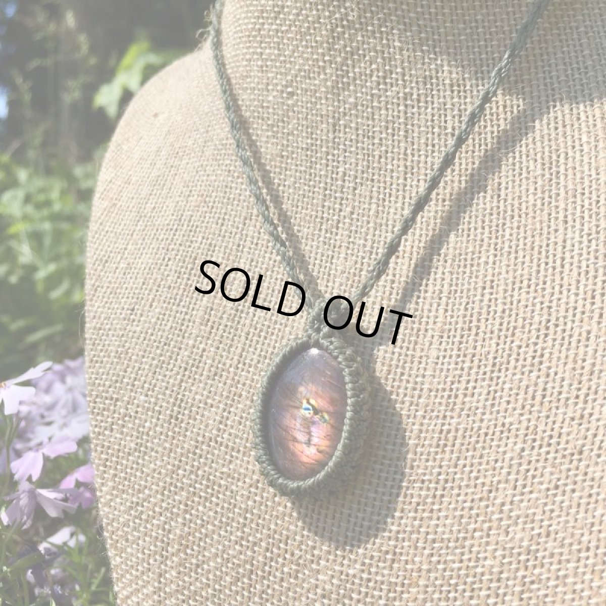 画像16: １点物　ピンク〜パープル高品質スペクトロライト　ペンダント/ネックレス*シンプル*マクラメ*石留め*編み込み*天然石パワーストーン (16)