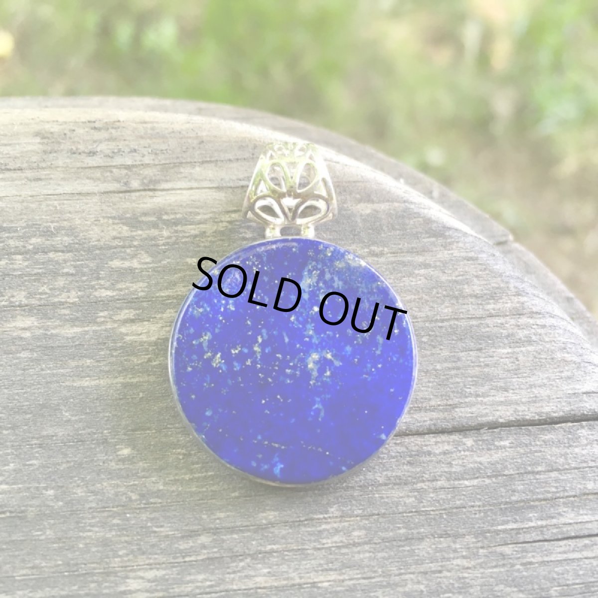 画像2: 1点物★高品質ラピスラズリ（アフガニスタン産）★まんまる満月型ペンダントトップ★スターリング925シルバー (2)