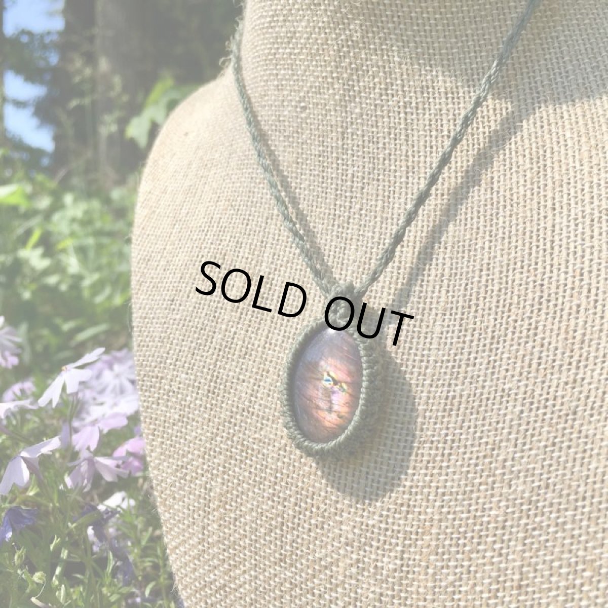 画像12: １点物　ピンク〜パープル高品質スペクトロライト　ペンダント/ネックレス*シンプル*マクラメ*石留め*編み込み*天然石パワーストーン (12)