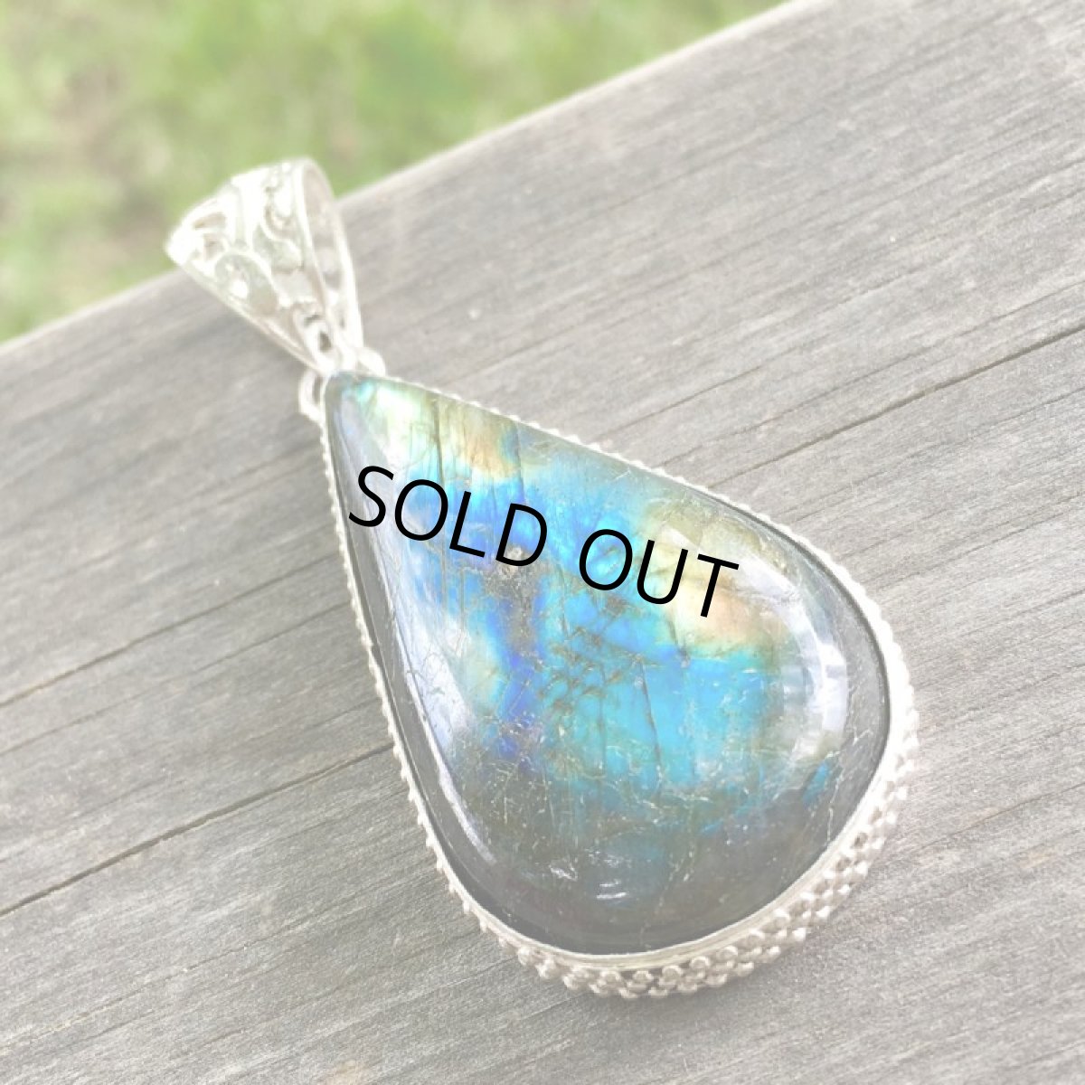 画像6: 1点物ラブラドライト ペンダント★神秘的ブルー・オレンジ・ゴールドの閃光★大ぶりビッグサイズ (6)