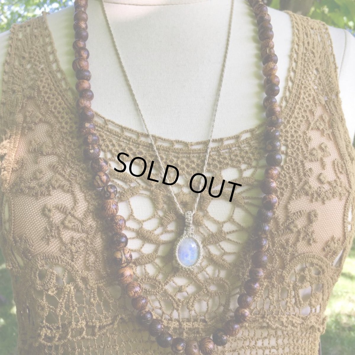 画像13: 1点物ハイクオリティ　ブルームーンストーン　ペンダント★シンプルネックレス★マクラメ石留め石包み★ハンドメイド★天然石パワーストーン (13)