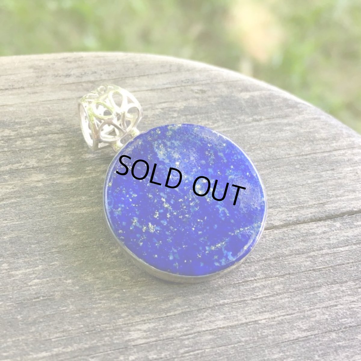 画像3: 1点物★高品質ラピスラズリ（アフガニスタン産）★まんまる満月型ペンダントトップ★スターリング925シルバー (3)