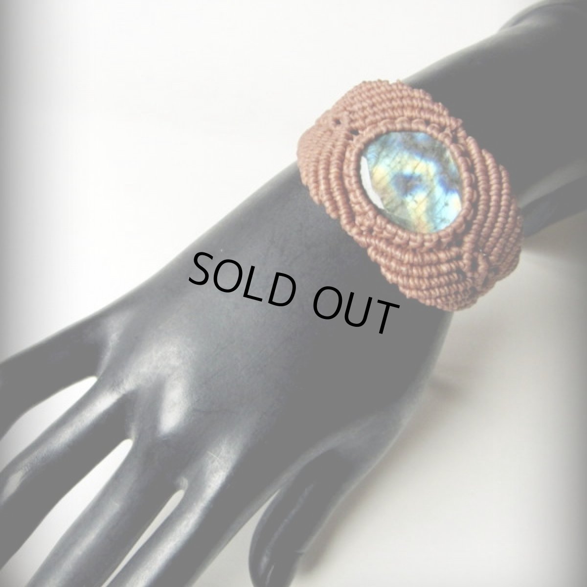 画像5: 神秘的シラー上質オーロラ色ラブラドライト天然石ブレスレット/バングル*マクラメ*パワーストーン (5)