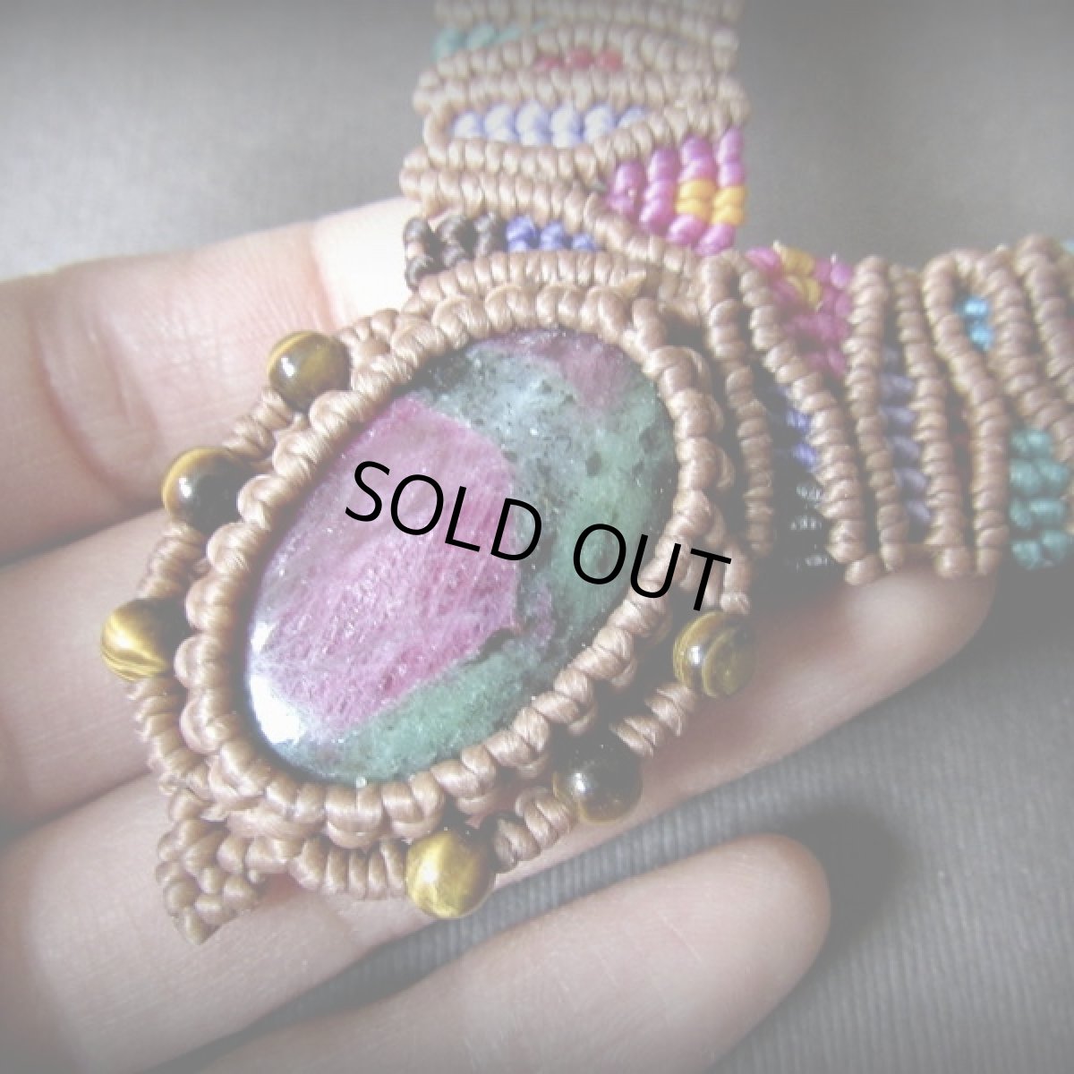 画像5: 1点物★ルビーインゾイサイト デザインネックレス*マクラメ*南米風*天然石パワーストーン*アクセサリー (5)