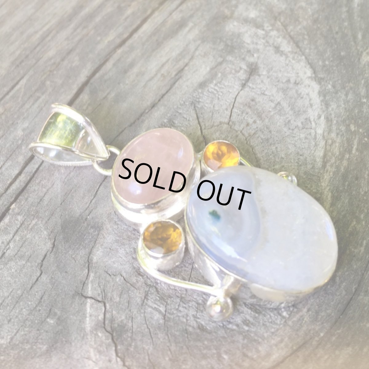 画像3: 1点物＊魔除け石＊上質ソーラークォーツ＆ローズクォーツ＊ペンダントトップ*ネイティブアメリカン守り石 (3)