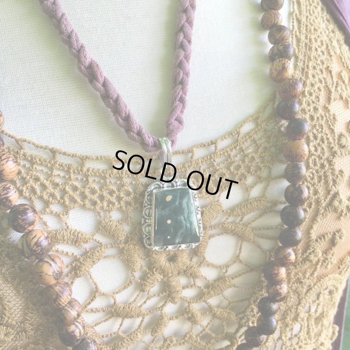 画像9: 1点もの＊海好きさんに♪和柄模様オーシャンジャスパー（マダガスカル産）ペンダントトップ★ヒーリング★ハンドメイド天然石パワーストーン　アクセサリー (9)