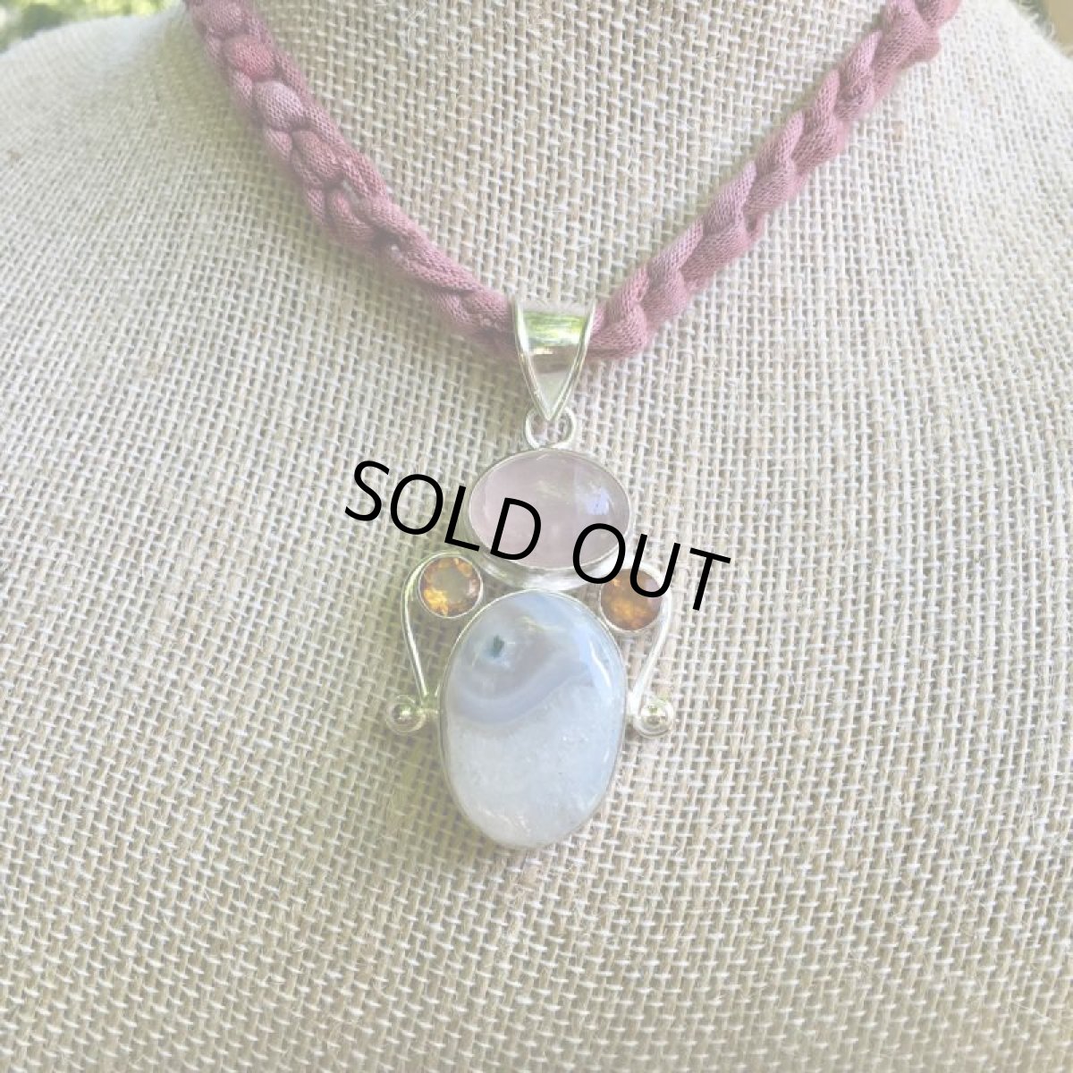 画像9: 1点物＊魔除け石＊上質ソーラークォーツ＆ローズクォーツ＊ペンダントトップ*ネイティブアメリカン守り石 (9)