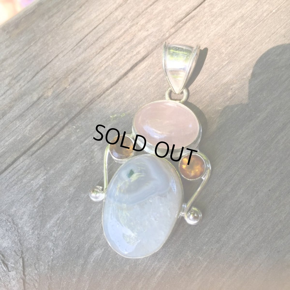 画像7: 1点物＊魔除け石＊上質ソーラークォーツ＆ローズクォーツ＊ペンダントトップ*ネイティブアメリカン守り石 (7)