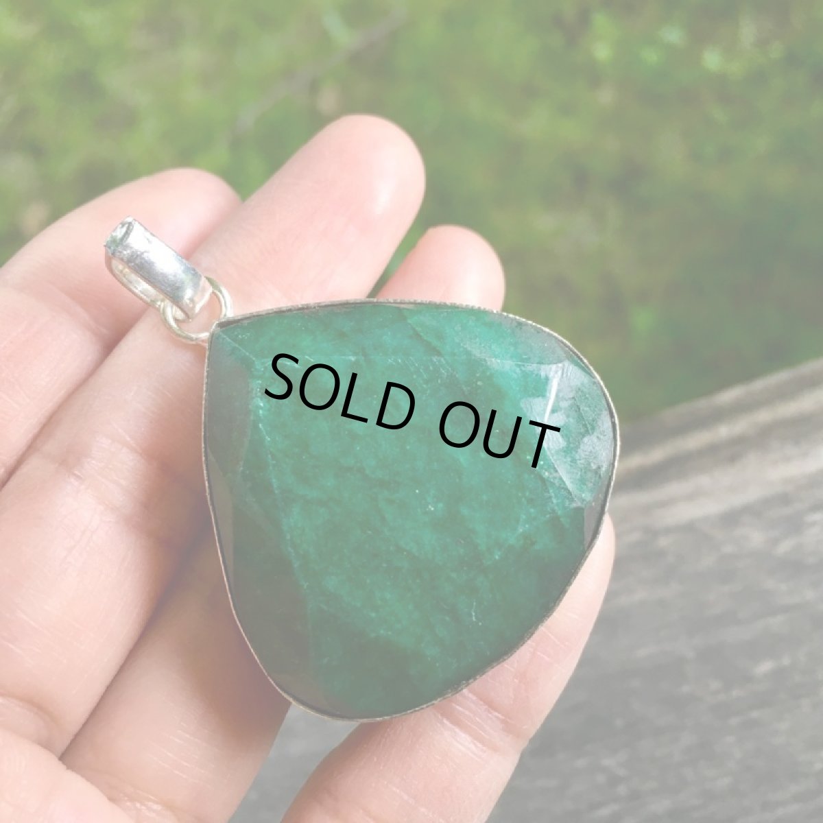 画像3: BIG大ぶり★コロンビア産 天然エメラルド ペンダントトップ*星形きらきらカット入り*シルバー (3)