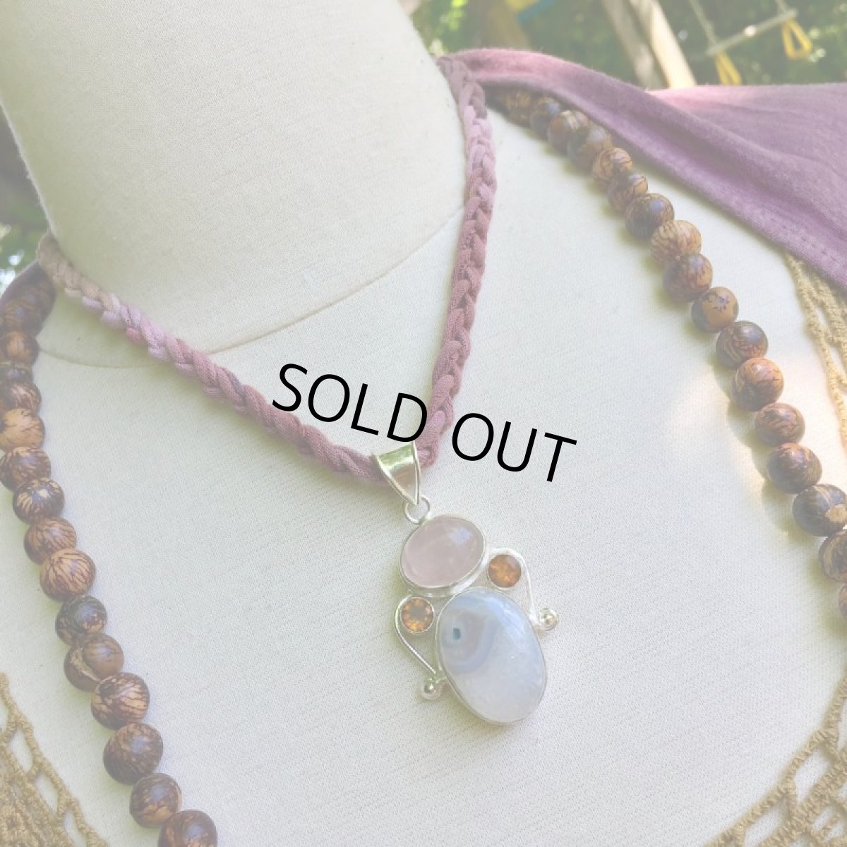 画像14: 1点物＊魔除け石＊上質ソーラークォーツ＆ローズクォーツ＊ペンダントトップ*ネイティブアメリカン守り石 (14)